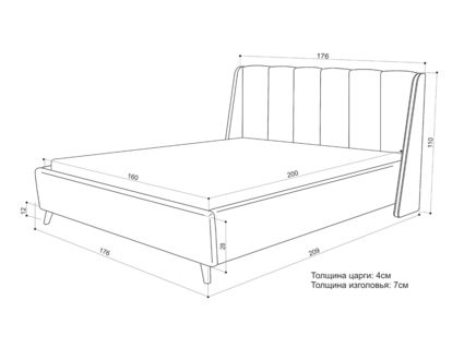 Кровать Sontelle Style Skordia Velutto 20 200х190