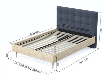 Кровать Арско Альмена Сосна/Микрошеннил Frida 08