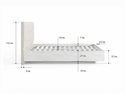 Кровать Сонум Vena Ясень Ориноко + Кашемир Латте (с подъемным механизмом)